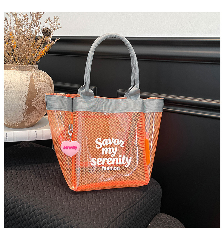 Bolsa de gran capacidad para mujeres verano 2026 nueva canasta de vacaciones de playa transparente bolsa de comida de viaje bolsa de ocio