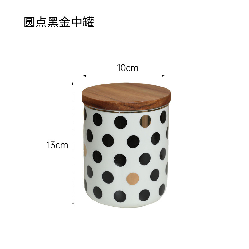 Tarro sellado de estilo INS minimalista moderno con tapa, tarro de almacenamiento de cerámica, caja de almacenamiento para café, flores, té, dulces y pieza decorativa.