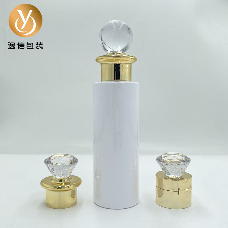 直销24牙钻石盖旋盖翻盖金色亚克力球形盖高档吹瓶盖钻石盖子现货