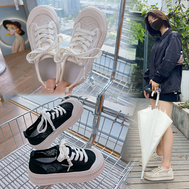 Summer lightweight breathable comfortable white sneakers platform