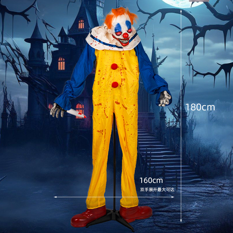 Halloween clown fantasmas eléctricos de terror luminoso sonido trajes de fantasma de terror parque de recreo de actividades túnel