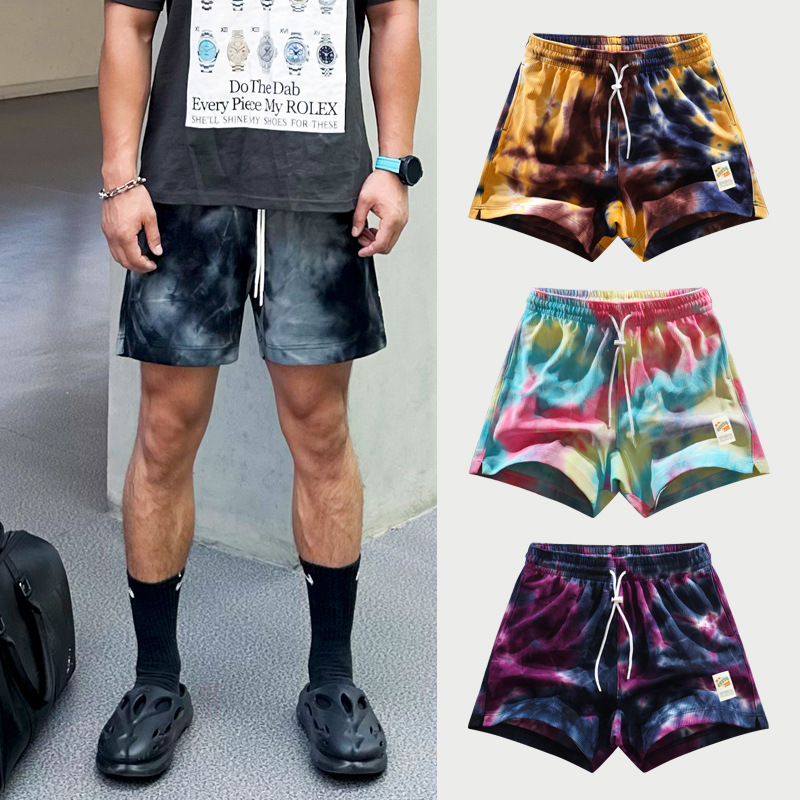American digital printing and dyeing three-point shorts sports running fashion brand summer casual straight knee basketball training pants