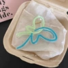 65# Lake Blue and Green Color-blocked Hollow Ribbon Butterfly [10cm]