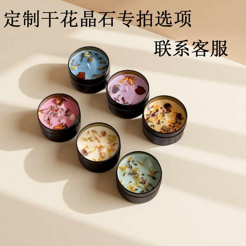 Energía de cristal de banano de hierro negro Yilan flores secas de banano de cera de flores para dormir en el hogar velas de fragancia de dormitorio