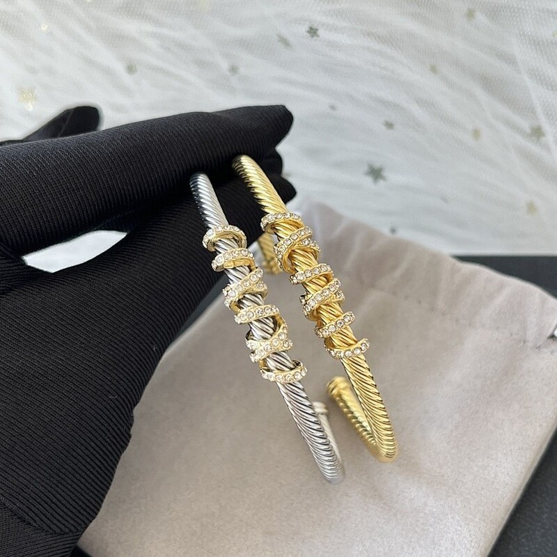 D Y Exquisite Twisted Wire 5m Diamond-Encrusted Bracelet 5A Zircon Couple Cable Bracelet D Y Exquisite Twisted Wire 5m Diamond-Encrusted Bracelet 5A Zircon Couple Cable Bracelet