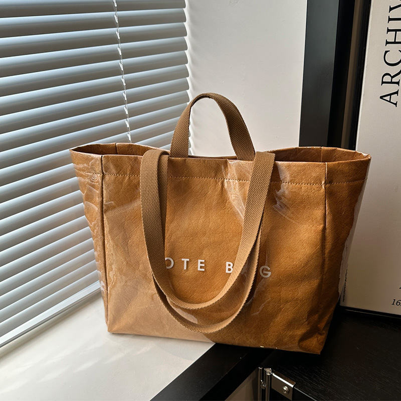 Bolsa de Jalea de papel DuPont de gran capacidad bolsa de mano impermeable de PVC transparente de moda bolsa de mano para viajar al trabajo bolsa especial para mamá