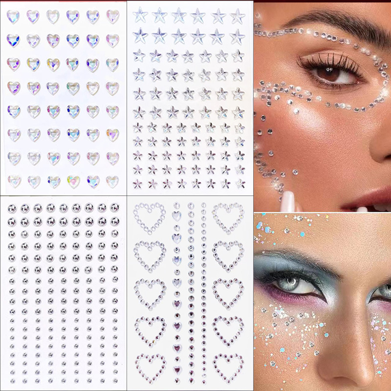 Cross-border in stock acrylic diamond stickers DIY face makeup decoration self-adhesive diamond stickers stage diamond stickers wholesale Cross-border in stock acrylic diamond stickers DIY face makeup decoration self-adhesive diamond stickers stage diamond stickers wholesale