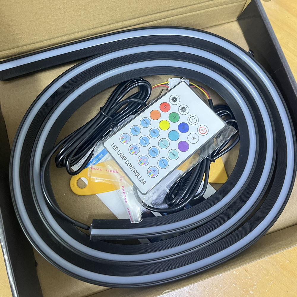 Cross-border automotive LED front dashboard ambient light, sound-controlled music rhythm light, car central control RGB fantasy light strip