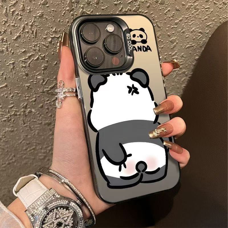 El nuevo lindo panda para iPhone 16 funda para teléfono móvil Apple 15promax/14 anti-caída 13pro/12/11