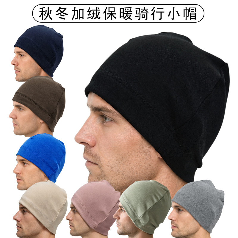 Amazon autumn and winter cold-proof, warm, fleece-lined small hat for cycling, skiing, running, sports, outdoor headwear factory