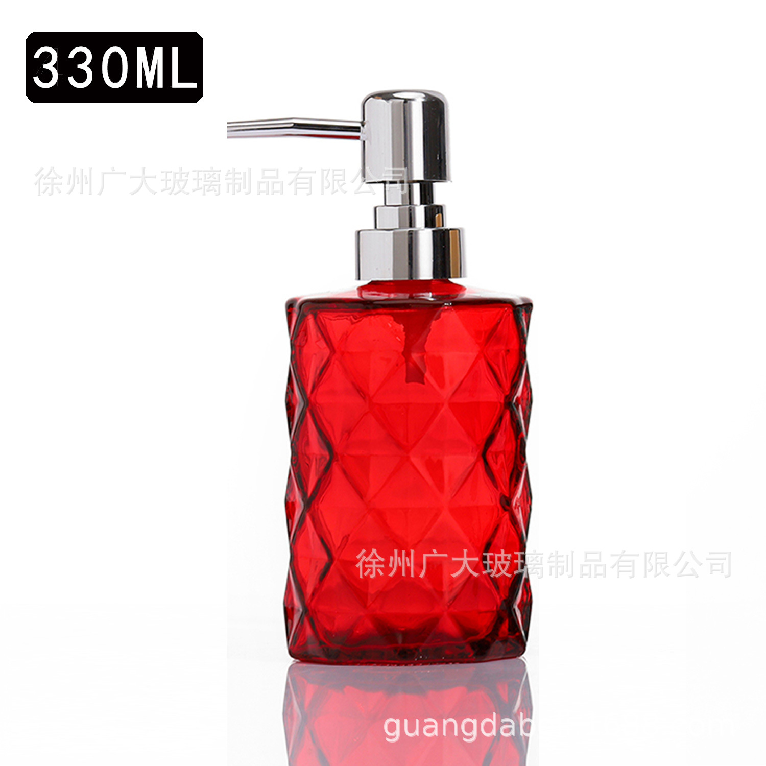 330ml; diamante rojo + cabeza de bomba de cabeza grande