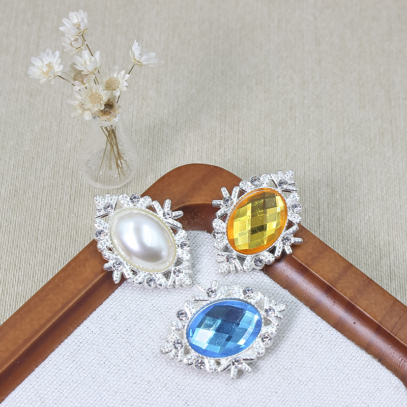 菱形合金楕円形フラワーパレットドリルバックル靴と衣類バッグヘッドジュエリー衣類アクセサリーラインストーンアクセサリー diy