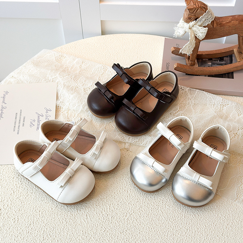 Princess Shoes for Girls Sweet Trendy Low Cut Mary Jane Soft Soled Bows Spring Autumn New Style Baby Footwear_voghion.com
