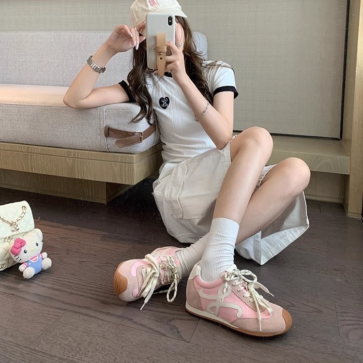 La versión de 7cm de Su Yinyin aumenta los zapatos de entrenamiento alemanes para mujer 2025 nuevo estilo retro de suela gruesa pequeña cabeza inclinada zapatos Forrest Gump casuales