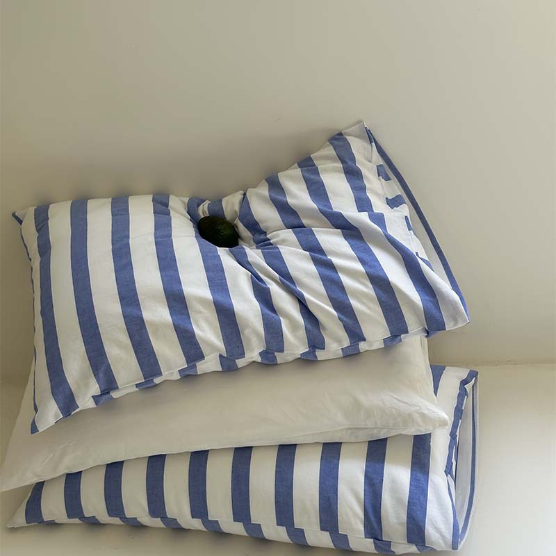 Minimalist Striped Single Piece Cotton Pillowcase 48x74cm, Full Cotton Pillow Cover, Insert Pillowcases for Bedroom, Matching Set