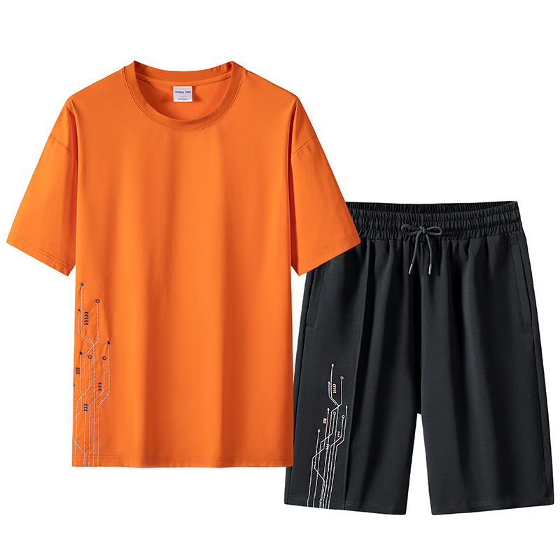 Herrkläder Ungdom sommarsportdräkt pojke snygg stort barn trendig basketuniform högstadieelev kortärmad T-shirt_voghion.com