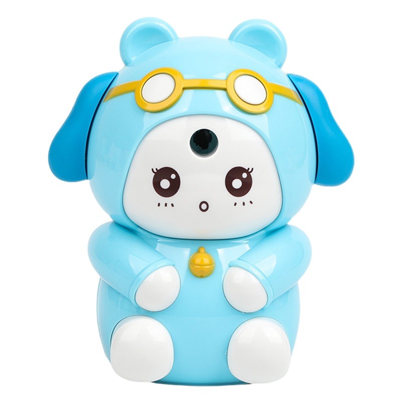 7837 Sacapuntas de lápiz de perro de la suerte Sacapuntas de pluma automática estudiante de escuela primaria aprendizaje papelería forma de dibujos animados sacapuntas