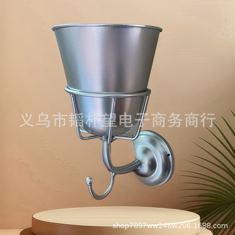 跨境新品Opal Wall Vessel挂钩花盆架一体金属创意壁挂家居装饰品|undefined