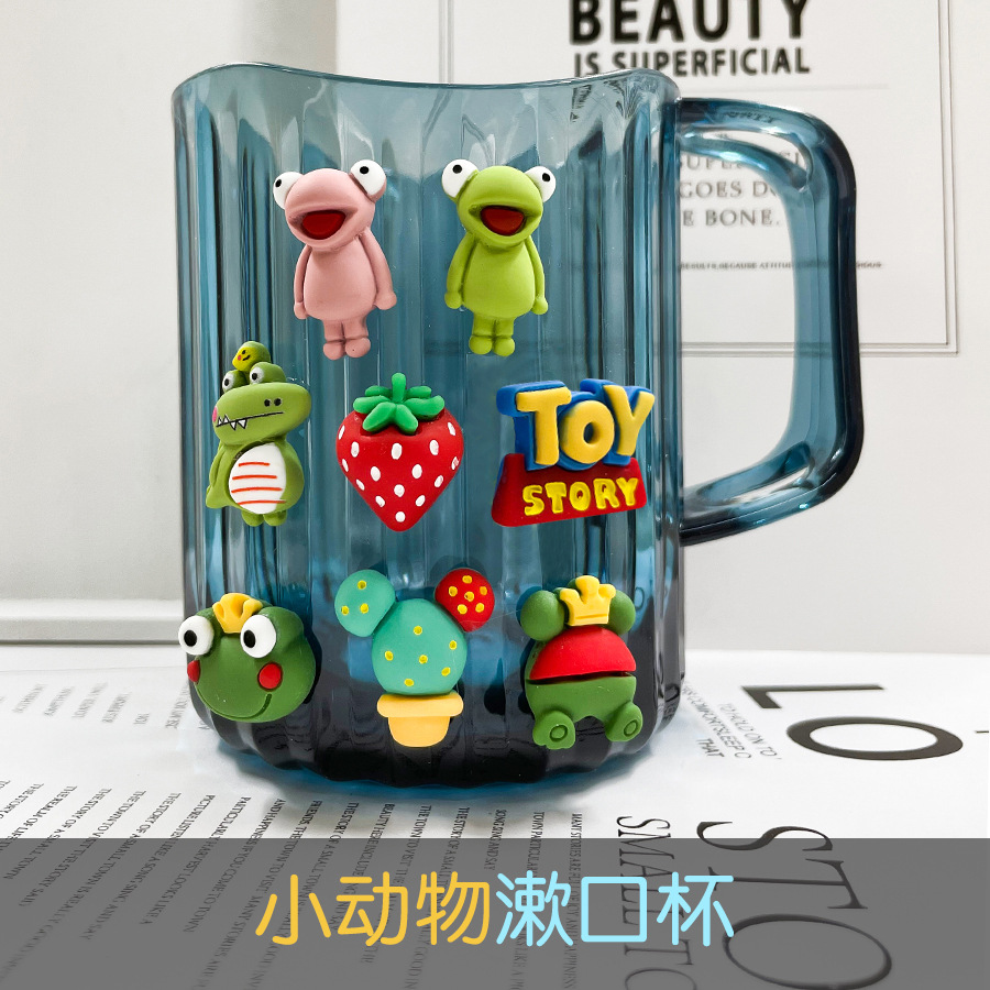 Taza de enjuague bucal creativa Luz de lujo lindo cepillo de dientes taza Cubo de dientes dibujos animados baño infantil taza de lavado taza de diente de estudiante engrosada