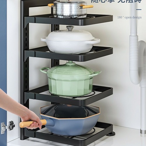 Pot Rack Specifically Designed for Storing Cookware, Kitchen Stainless Steel Shelf Organizer, Multi-layered Waterproof Sink Shelf, Household Cabinet with Divided Levels