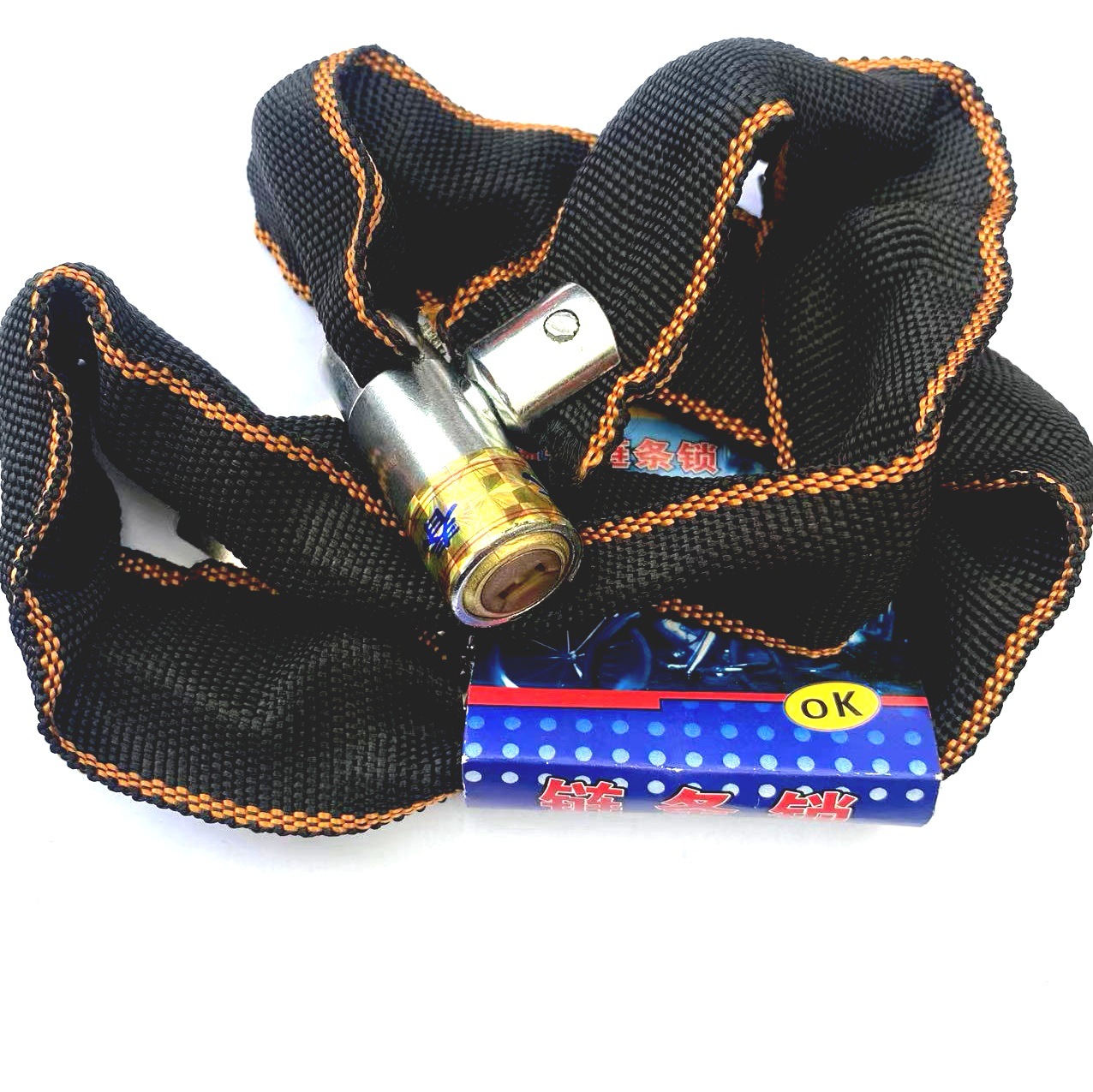 赠品锁自行车塑料锁芯钢链条锁 三轮摩托车电动车链子门店锁