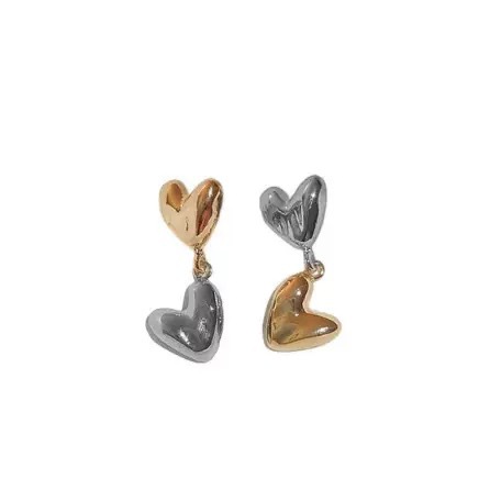 Pendientes de borla de doble amor de moda coreana Diseño personalizado Pendientes de viento frío Temperamento de nicho Pendientes simples y versátiles