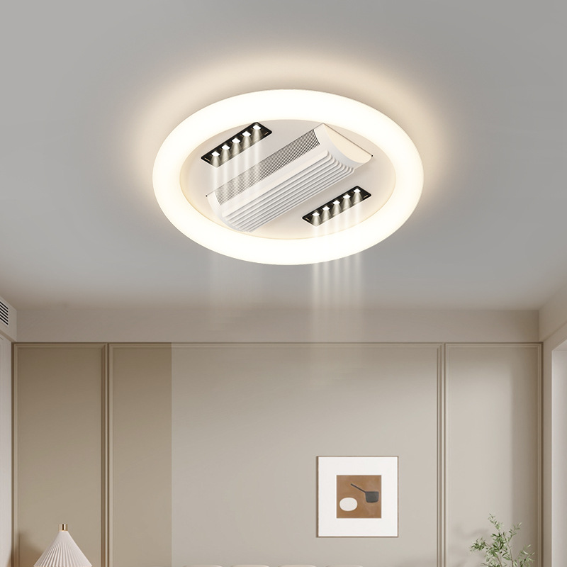 Lámpara de ventilador sin hoja 2025 nueva simple y moderna cálida protección de ojos inteligente ventilador de techo luz de frecuencia variable de la sala de estar luz principal