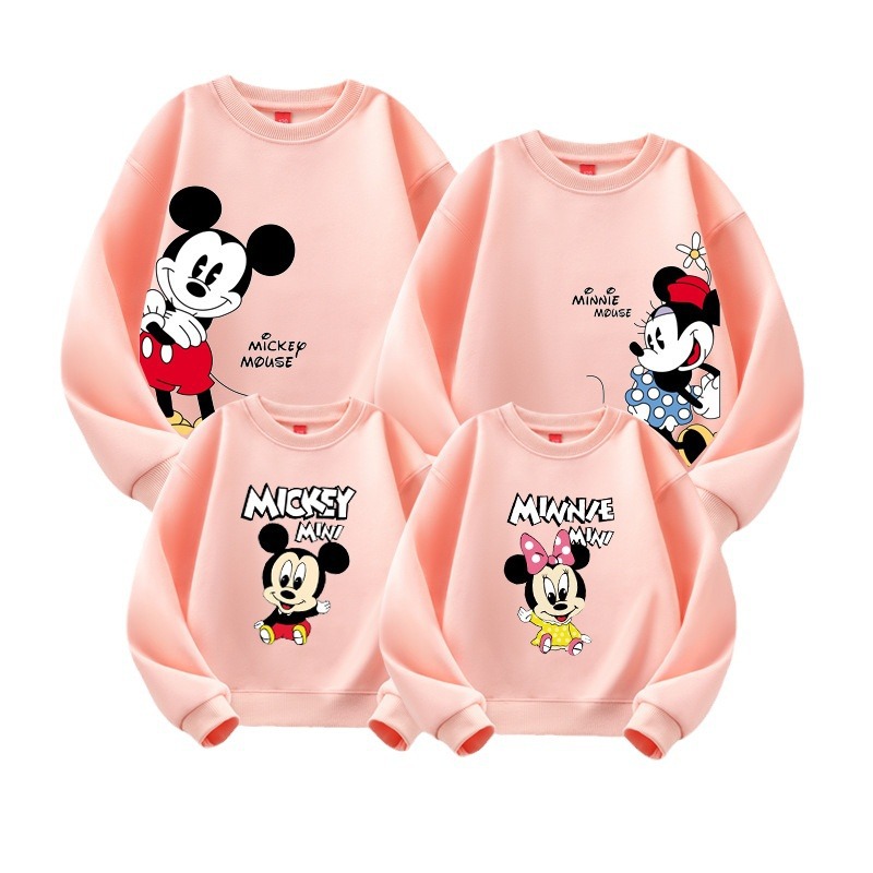 Source Factory lote directo de ropa para padres e hijos, suéter casual de otoño e invierno, una familia de tres o cuatro jerseys de manga larga, estampado de dibujos animados