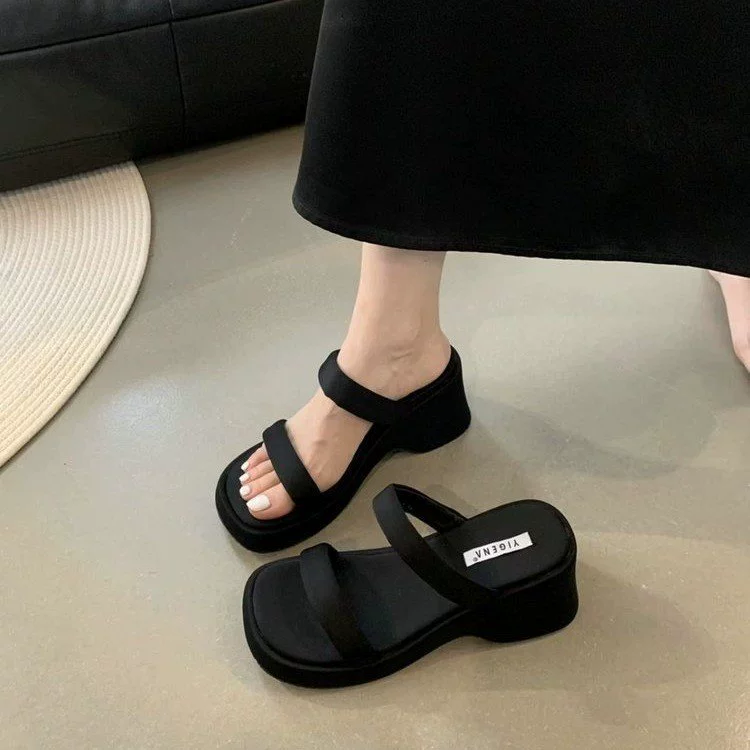 Модные slip‑on‑sандалии с ремешком для подростков, простой и изящный дизайн