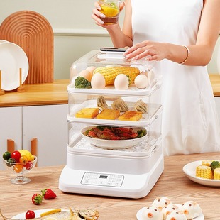 Vanlida household electric steamer three-layer electric steamer multifunctional steam pot large capacity multi-layer cooking integrated