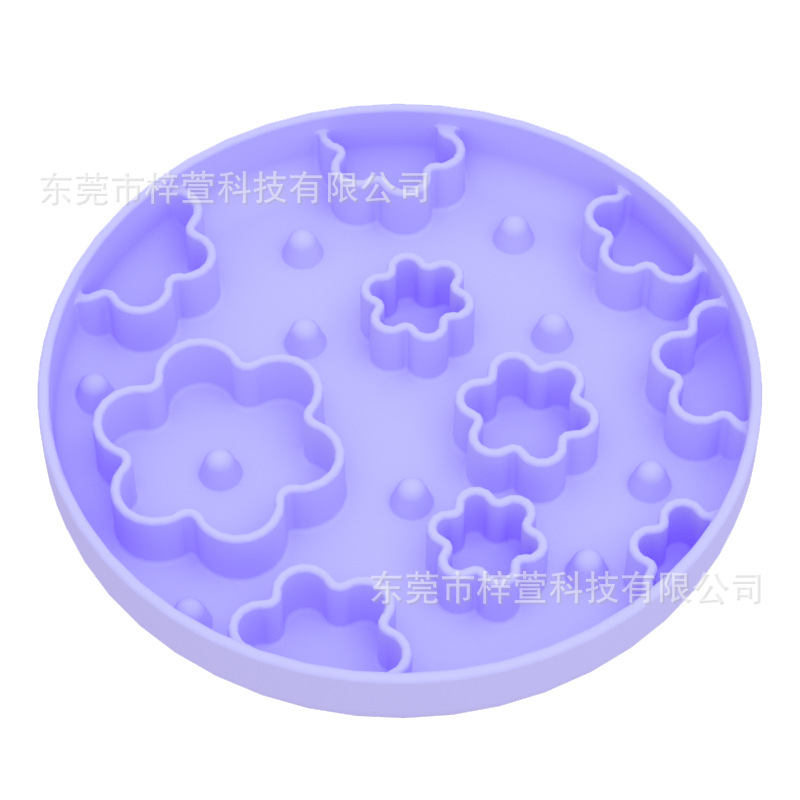 작은 꽃 그릇 마카롱 보라색