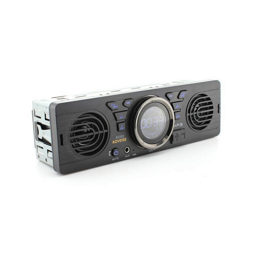 Single-DIN Car MP3 Player with Built-in Speaker, 12V Car Bluetooth Card-Insert FM Radio AV252