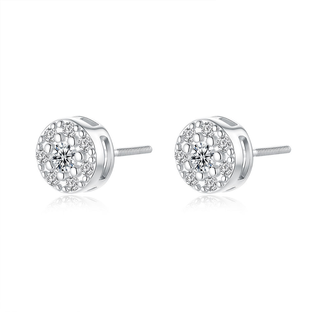 Boucles d oreilles unisexes en argent sterling 925 moissanite_voghion.com