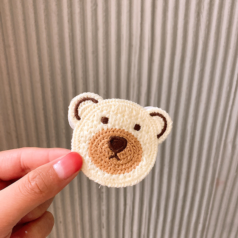 Early Autumn New Knitted Children Bear Hairpin Cute Bangs Clip Bb Clip display picture 8