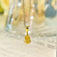 Новое бриллиантовое ожерелье 0.282ct18k золотая инкрустация капли воды желтое бриллиантовое ожерелье мода каплевидное бриллиантовое ожерелье