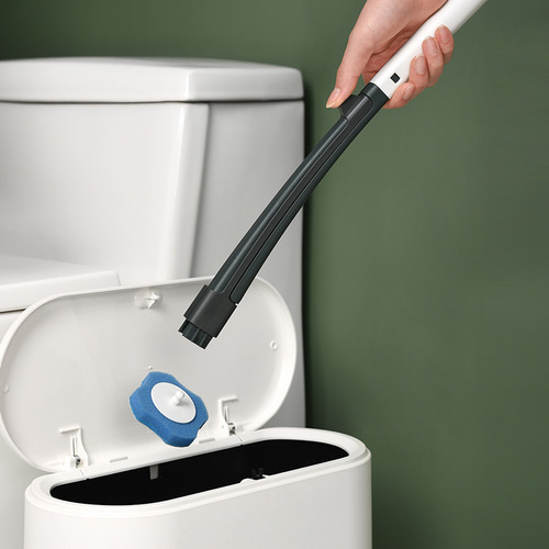 Disposable toilet brush set, no dead angle toilet brush cleaning brush, no punching, wall-mounted toilet brush, long handle