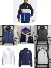 2425 Hot Club Real Madrid Football Hooded Jacket Windbreaker Coat Training Clothes Football Clothes