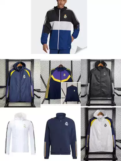 2425 Hot Club Real Madrid Football Hooded Jacket Windbreaker Coat Training Clothes Football Clothes