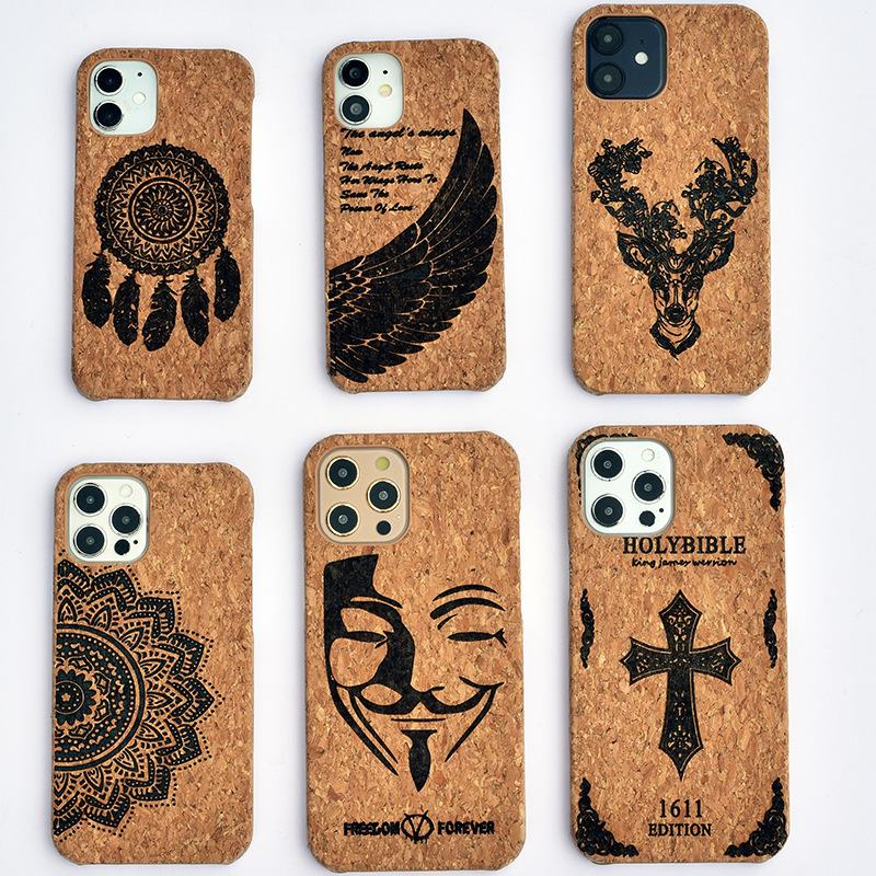 IPhone 12 Phone Case Luxury Wooden Suitable for iPhone 12Pro Max Cork mini Laser Wooden Protective Case