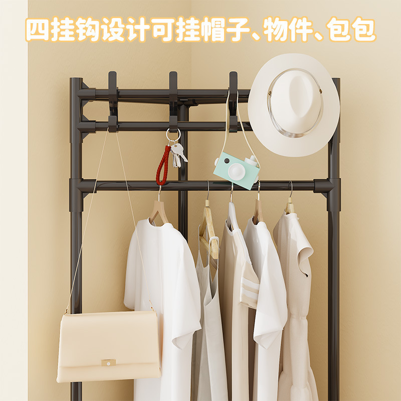 新簡易多機能コーナーコートラックの壁の隅に服を掛けます。|undefined