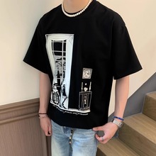 王子插画印花复古Vintage街头风春夏潮流cleanfit短袖T恤美式高街