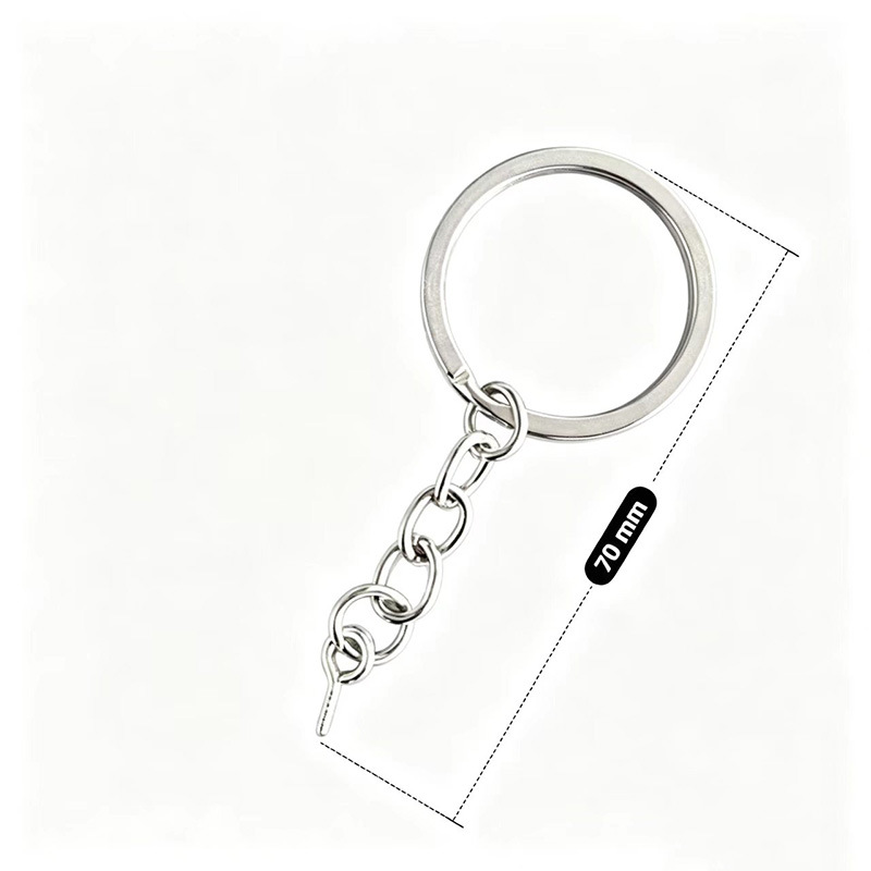 30mm llavero colgando cuatro cadenas de langosta botón anillo plano con cuatro cadenas de frijoles colgantes accesorios accesorios llavero