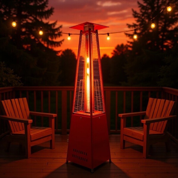Red appearance gas heater for scenic spots
