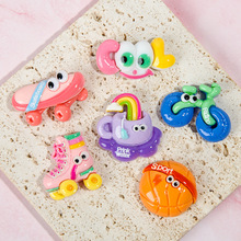 diy饰品 奶油胶树脂配件批发 手机挂件钥匙扣发夹杯贴 卡通运动