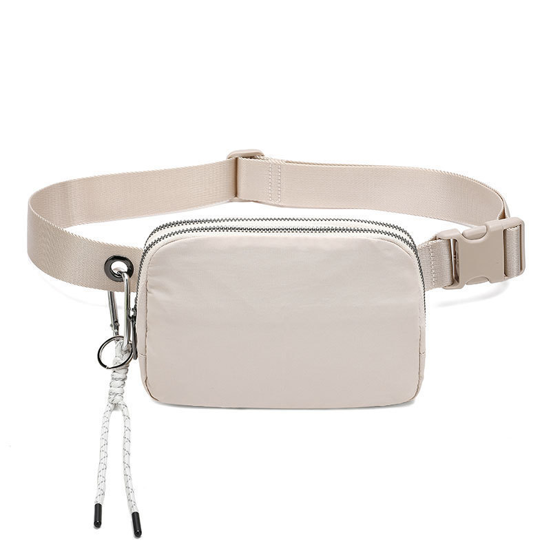 Cross-border LULU Same-style Waist Bag Double-layer Nylon Waterproof Bag Leisure Sports Waist Bag Fitness Chest Bag Running Storage Bag
