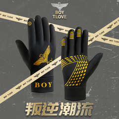 BOY Glove Women Autumn/Winter Touch Screen Fleece Lined Thick Warm Anti-Slip Running Windproof Waterproof Sports Cycling Unisex Trend Brand