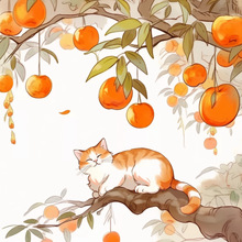 横版小猫咪DIY数字油画柿柿如意治愈解压客厅装饰画批发多尺寸