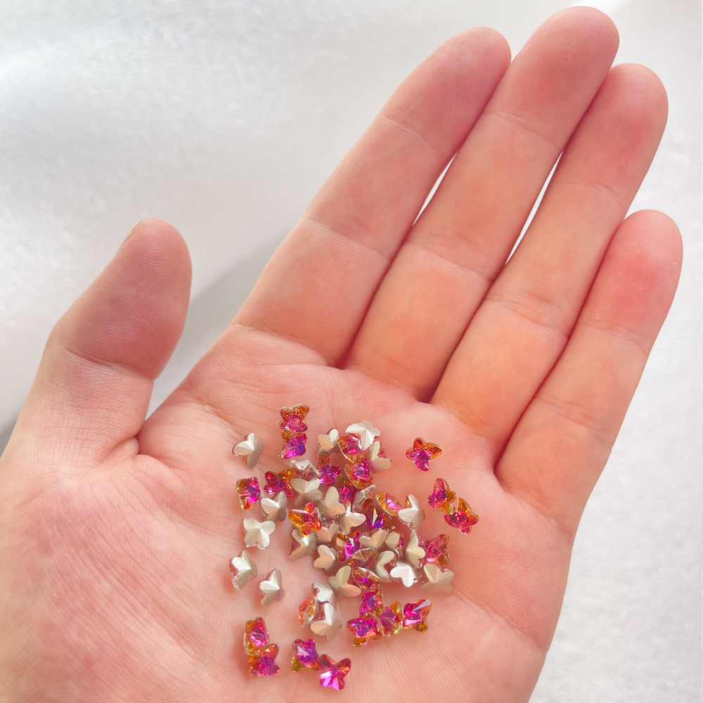 C- 118-5mm 뾰족한 바닥 황금빛 빛 나비