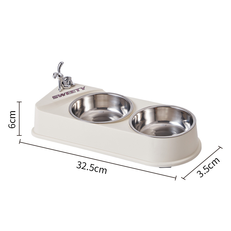 Pet de acero inoxidable doble tazón gato tazón perro tazón antideslizante contra derrumbe pet tazón mariposa para gatos tazón comida perro al por mayor