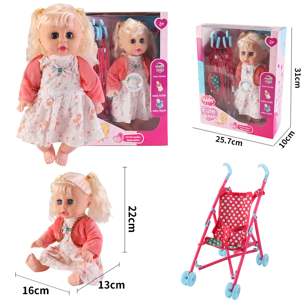 Juguetes para niños, niñas, carro inteligente, 14 pulgadas muñecas, carro de bebé, princesa